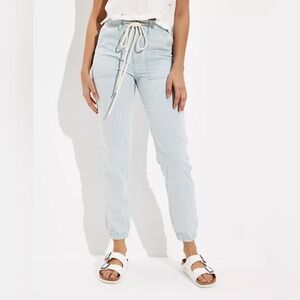 American Eagle Outfitters Light Blue striped Joggers BEST SELLER 5 star reviews